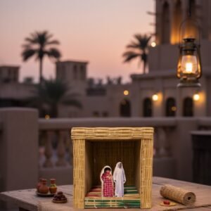 Traditional Desert Dwelling Miniature, Handcrafted Bamboo Display Box with Cultural Figures, Educational Heritage Model, D... Traditional Desert Dwelling Miniature, Handcrafted Bamboo Display Box with Cultural Figures, Educational Heritage Model, Decorative Arabian Scene, Gift