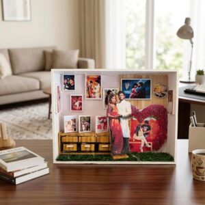 Aasaicart | Personalized 3D Couple Shadow Box Frame with LED Lights – Custom Photo Gift for Anniversary, Birthday - Miniat... Aasaicart | Personalized 3D Couple Shadow Box Frame with LED Lights – Custom Photo Gift for Anniversary, Birthday - Miniature Room decor